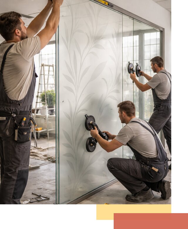 Стеклянные перегородки с рисунком на заказ в Новодвинске