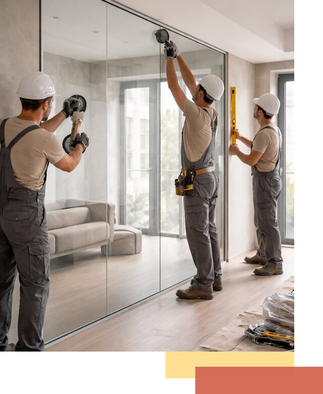 Перегородки из закаленного стекла в Новодвинске для офисов и квартир