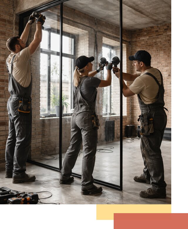 Стеклянные перегородки лофт — изготовление и монтаж в Новодвинске