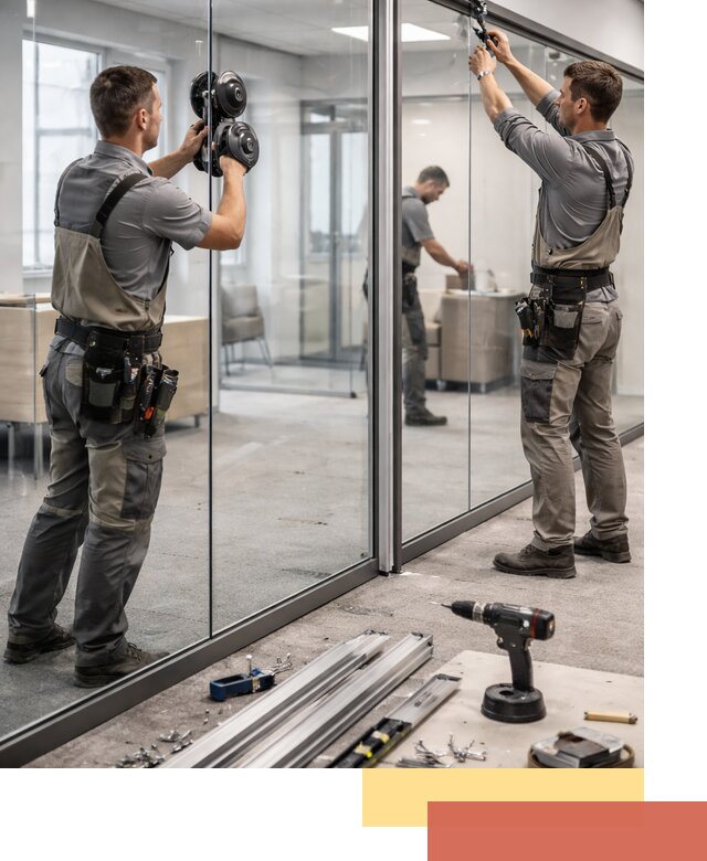 Стеклянные офисные перегородки под ключ в Новодвинске