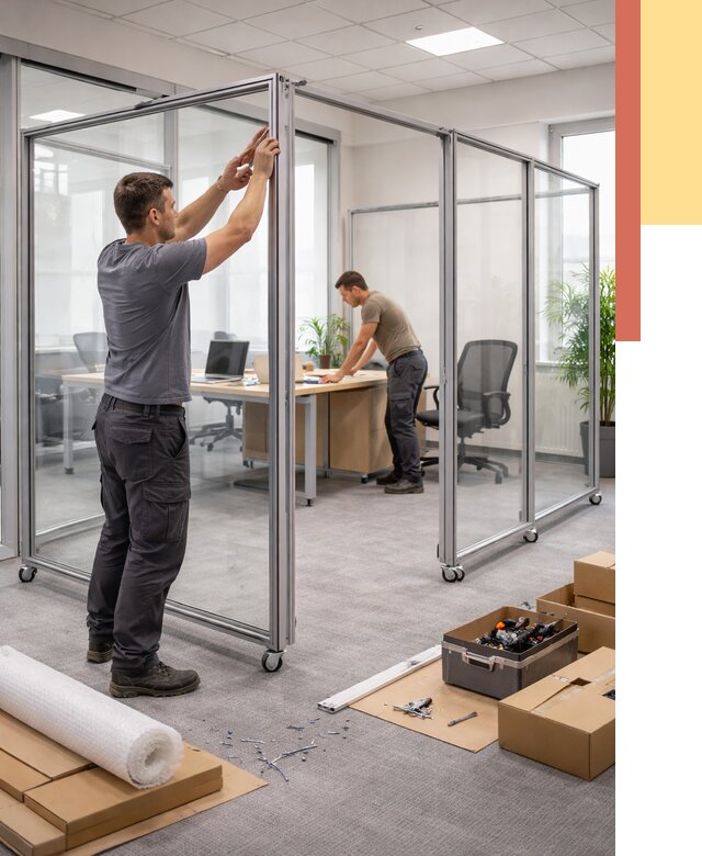 Мобильные офисные перегородки в Новодвинске от 12784 руб. — установка под ключ | ОТДЕЛОЧНИК-Нвд