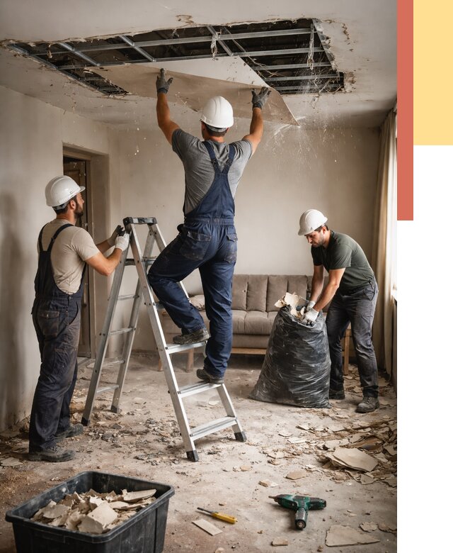 Демонтаж гипсокартонного потолка в Новодвинске от 430 руб. за м2 — ОТДЕЛОЧНИК-Нвд