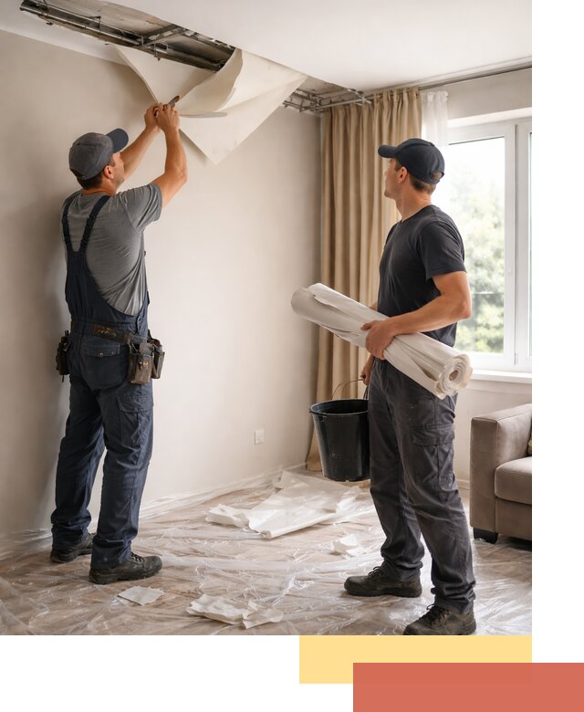 Демонтаж натяжного потолка в Новодвинске быстро и аккуратно