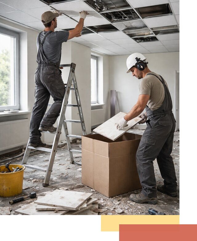 Демонтаж потолочной плитки в Новодвинске быстро и аккуратно