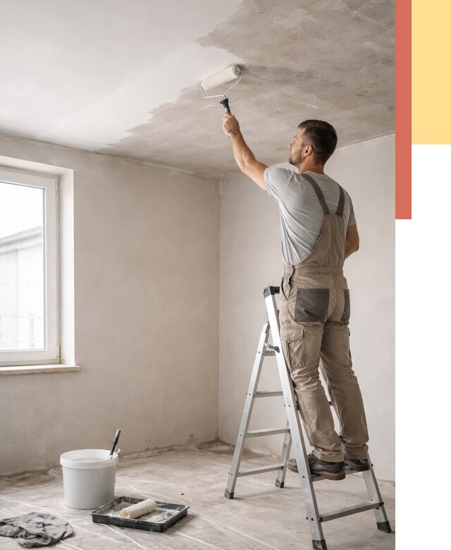 Грунтовка потолка в Новодвинске от 2557 руб. — быстро и недорого | ОТДЕЛОЧНИК-Нвд