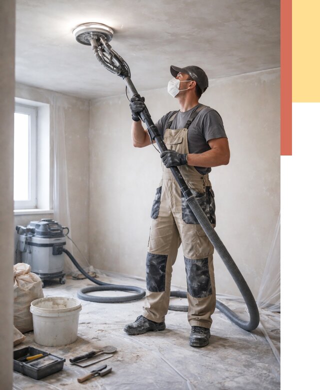 Шлифовка потолка в Новодвинске от 3579 руб. — услуги шлифования потолка | ОТДЕЛОЧНИК-Нвд