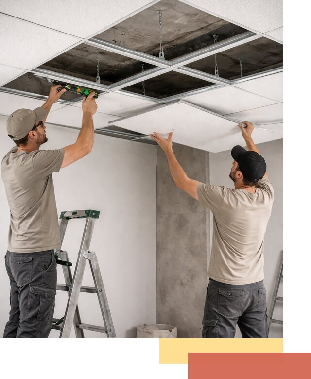 Монтаж потолка Армстронг под ключ в Новодвинске
