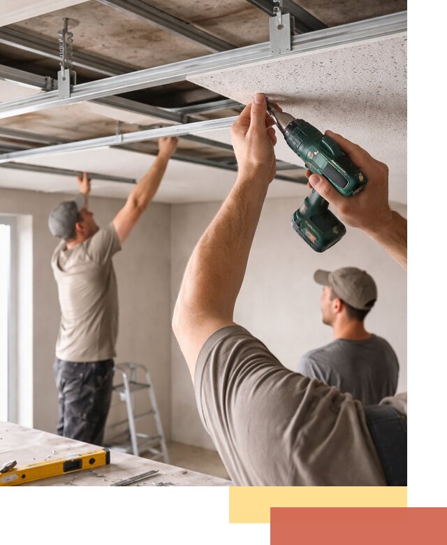 Монтаж акустического потолка в Новодвинске под ключ