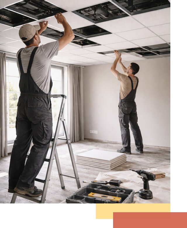 Замена плит подвесного потолка в Новодвинске быстро и качественно