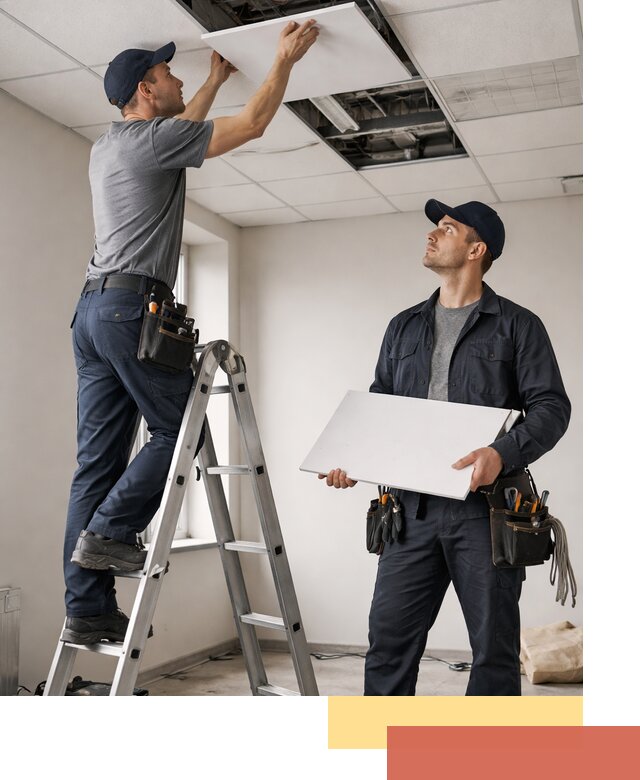 Обслуживание подвесного потолка в Новодвинске — ремонт и чистка