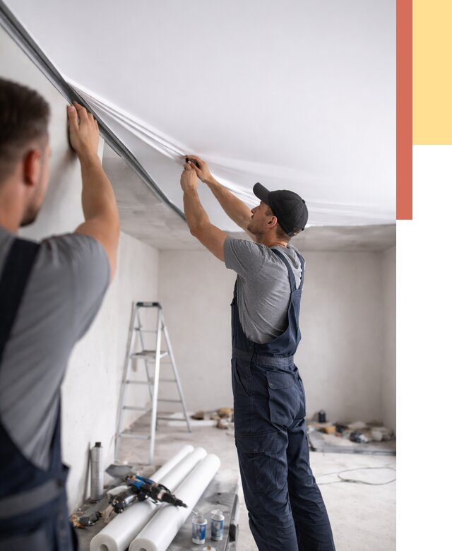 Монтаж матового натяжного потолка в Новодвинске от 4602 руб./м² — быстро и недорого | ОТДЕЛОЧНИК-Нвд