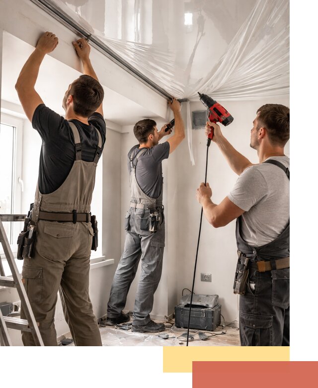 Монтаж глянцевого натяжного потолка в Новодвинске быстро и качественно