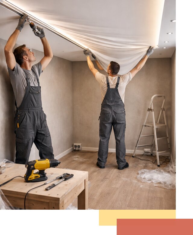 Монтаж натяжного потолка с подсветкой в Новодвинске цена и сроки