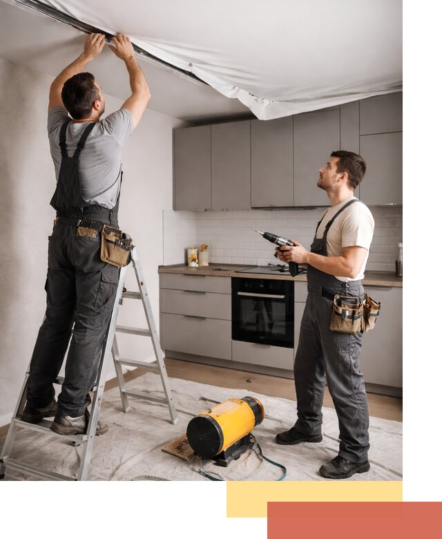 Монтаж натяжного потолка на кухне в Новодвинске