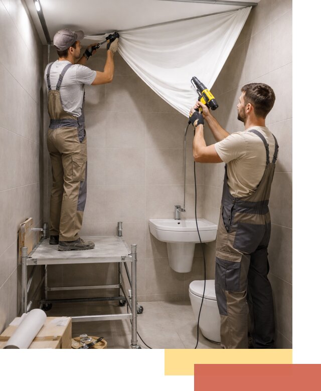 Монтаж натяжного потолка в санузле в Новодвинске