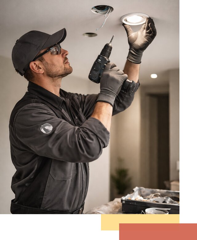 Установка точечных светильников в натяжной потолок в Новодвинске