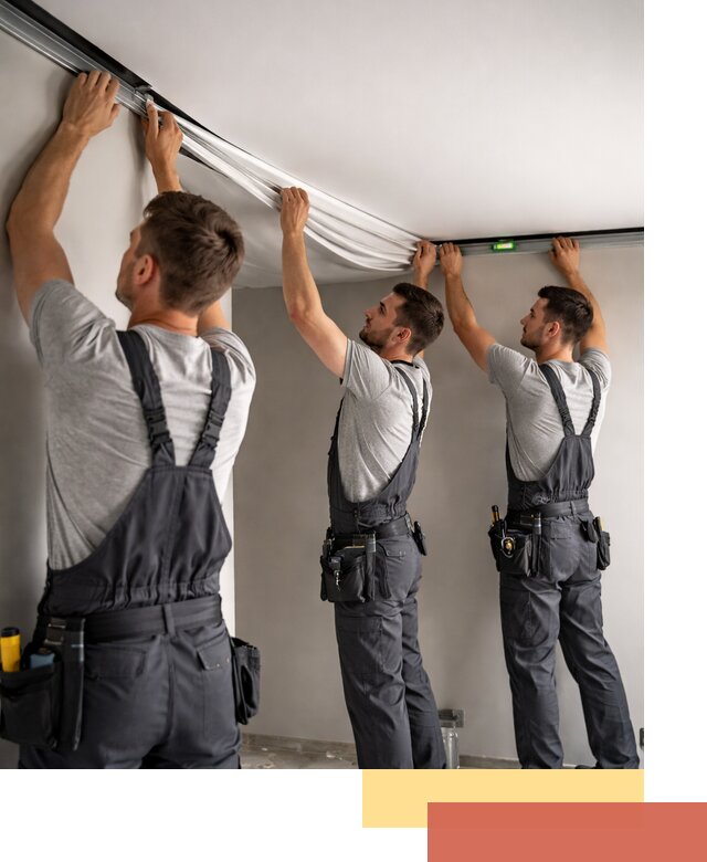 Теневые натяжные потолки в Новодвинске: монтаж и отделка быстро и качественно