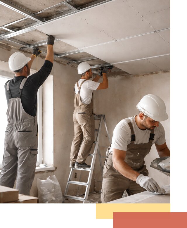 Одноуровневый потолок из гипсокартона в Новодвинске — монтаж и отделка