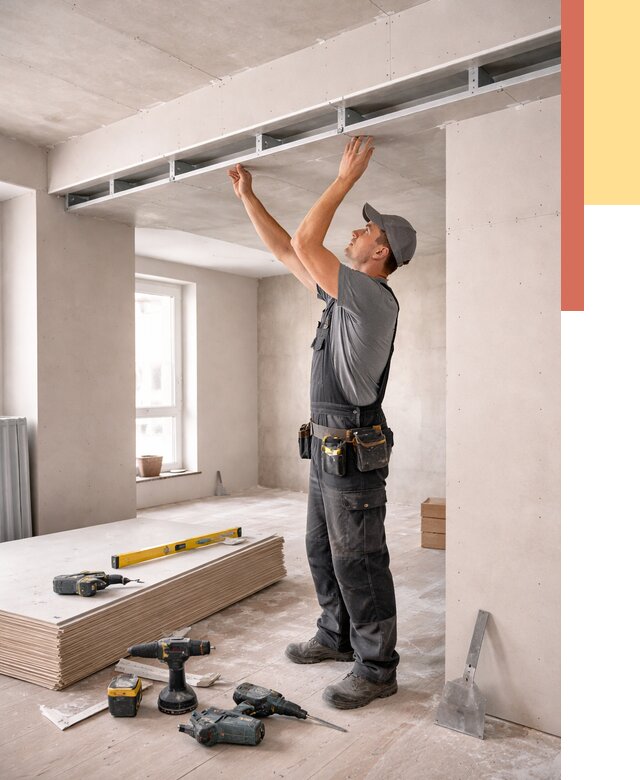 Потолок из гипсокартона с нишей в Новодвинске от 1278 руб. под ключ | ОТДЕЛОЧНИК-Нвд