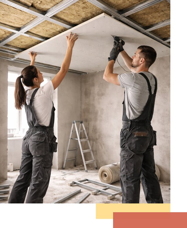 Звукоизоляция потолка из ГКЛ в Новодвинске профессионально и надежно