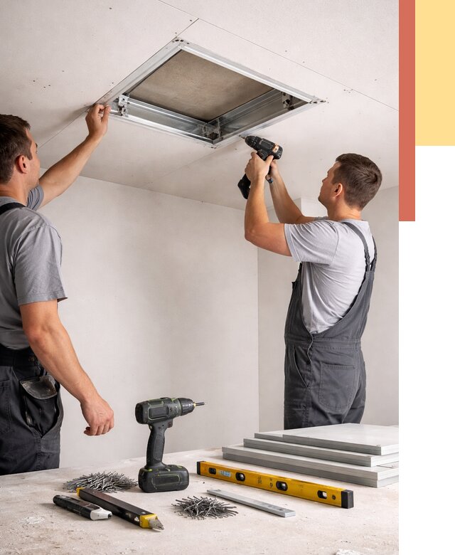 Установка люка в потолок ГКЛ в Новодвинске от 2557 руб. под ключ | ОТДЕЛОЧНИК-Нвд