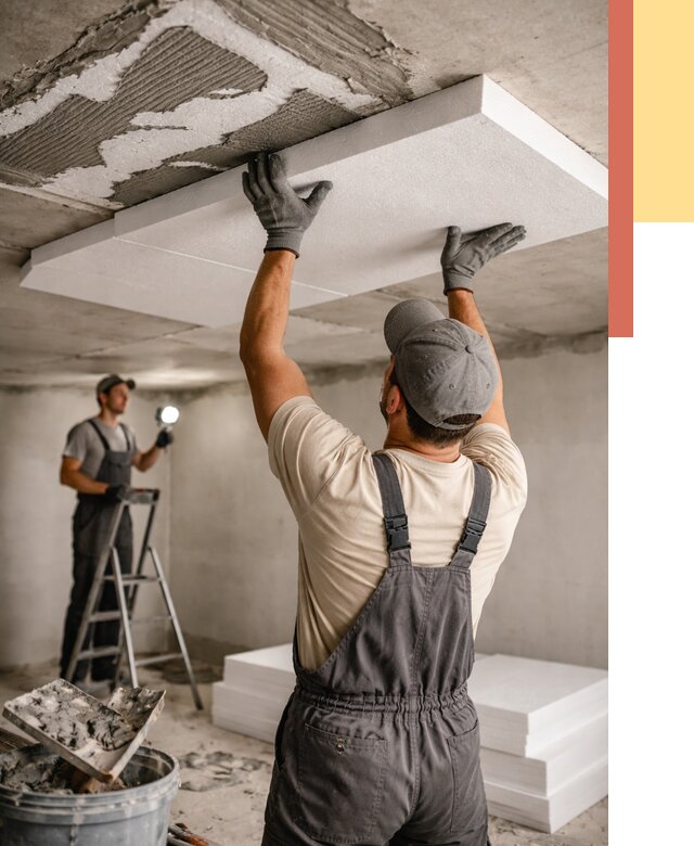 Утепление потолка пенопластом в Новодвинске от 4602 руб/м2 — недорого и быстро | ОТДЕЛОЧНИК-Нвд