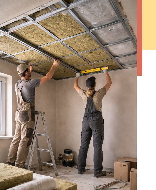 Шумоизоляция потолка в Новодвинске от 1278 руб. под ключ — услуги ОТДЕЛОЧНИК-Нвд