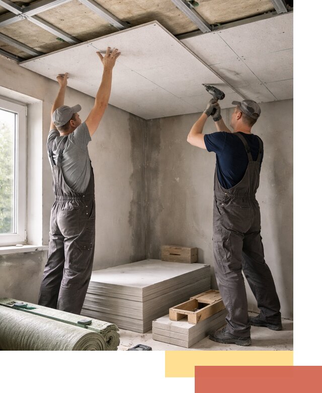 Шумоизоляция потолка панелями ЗИПС в Новодвинске